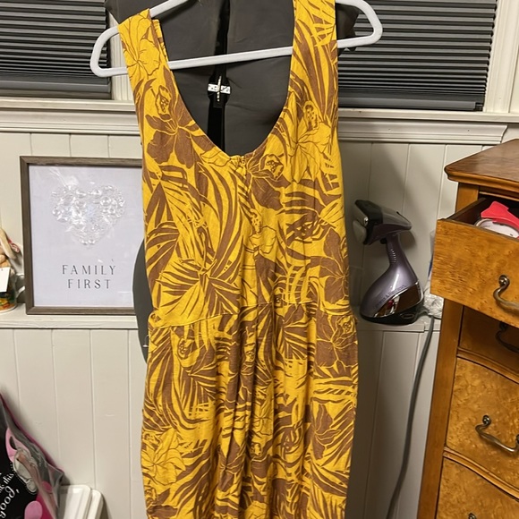 NWT Next Brand (UK) Size XL (22) Linen Blend yellow and brown sleeveless jumper - Picture 4 of 4